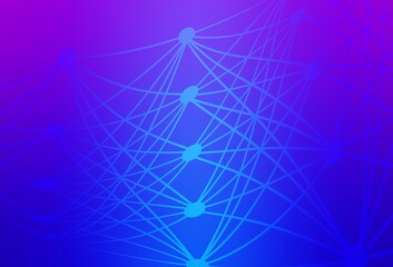 Light Pink, Blue vector template with artificial intelligence structure.