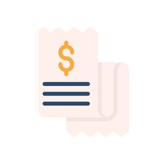 supper market or online shopping related shopping bill with dollar sign vector in flat style,