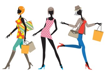 collection of fashionable women