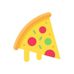 supper market or online shopping related pizza slice with mushroom and cheese vector in flat style,