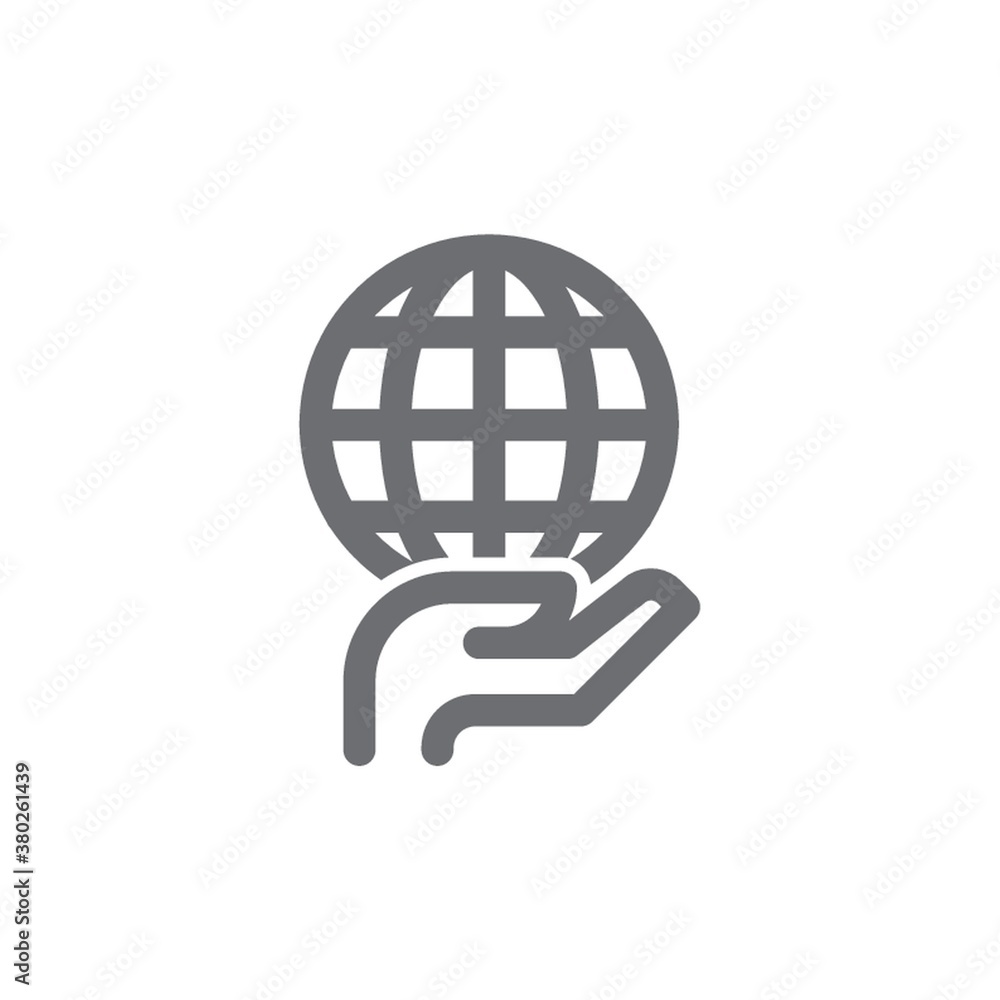 Canvas Prints globe in hand icon