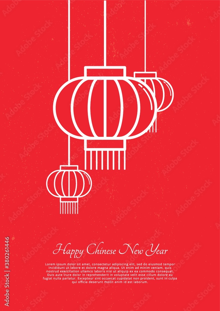 Poster chinese new year greeting design