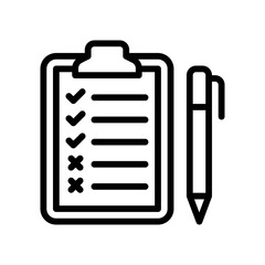 Obraz premium supper market or online shopping related note pad with pencil and tick mark vector in lineal style,