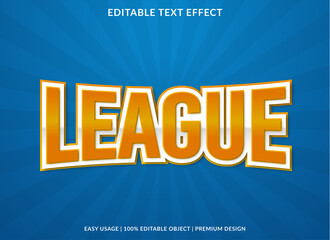 Obraz premium league text effect template with bold and abstract style use for logo and business brand