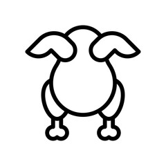 supper market or online shopping related chicken piece with wings and bones vector in lineal style,