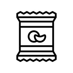 supper market or online shopping related nuts sack with nuts on sack vector in lineal style,