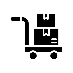 supper market or online shopping related shopping trolly with boxes and ribbons vector in solid design,