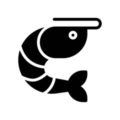 supper market or online shopping related prawn fish or sea food with strips vector in solid design,