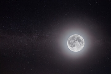 moon illuminating the milky way