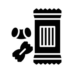supper market or online shopping related pasta packet with pasta piece vector in solid design,