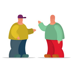 Speaking cartoon characters. Communication concept. Part of set.