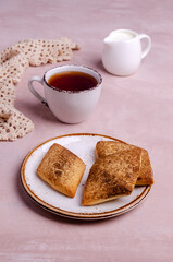 Traditional shortbread cookies with cinnamon