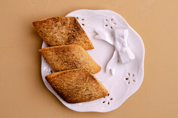 Traditional shortbread cookies with cinnamon