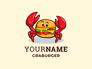 Creative Burger and Crab Logo Design