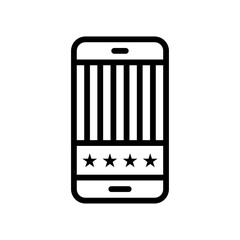 4th of july related united state flag in mobile with small stars and strips vectors in lineal style,