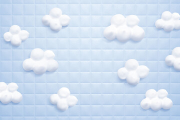 商品背景　foam like cloud 浴室タイルの雲のようなきめの細かい洗顔泡