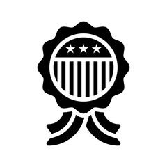 4th of july related united state flag badge with small stars vectors in solid design,