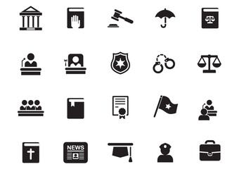 set of law icons