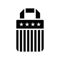 4th of july related united state flag style shopping bag with strips and stars vectors in solid design,