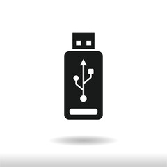 usb flash icon vector . Usb Memory sign