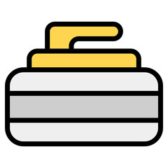 
Curling rock, outdoor sports in editable style 
