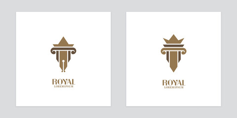 Law Logos with Pen and Antique Columns