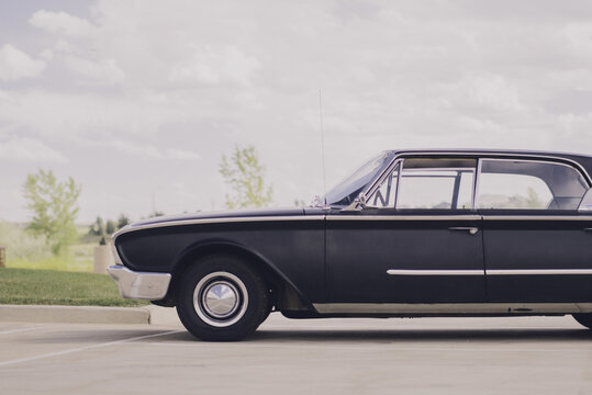 Beautiful black vintage car from the 60s