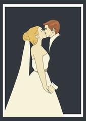 bride and groom kissing