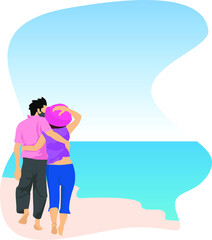 Couple enjoying their holiday at the beach toghether