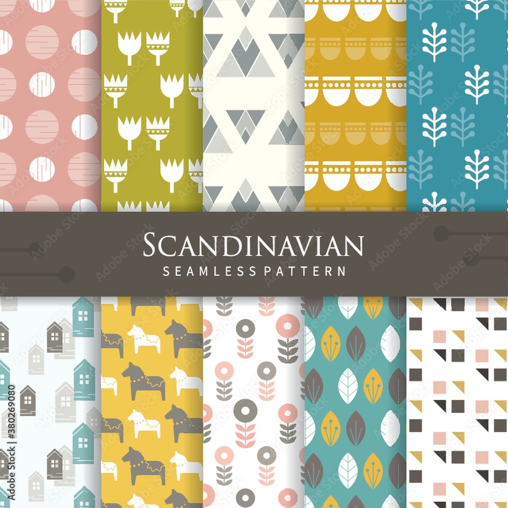 Canvas Prints set of Scandinavian pattern icons