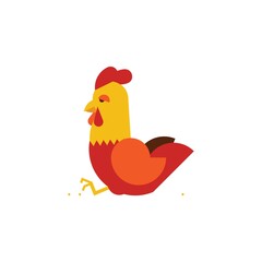 Rooster on white background