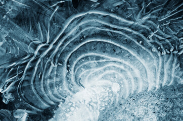 Abstract ice pattern in winter