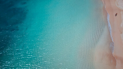 Aerial Waikiki beach during Covid-19， HONOLULU OAHU HAWAII 2020