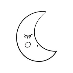 sleeping month on the white background