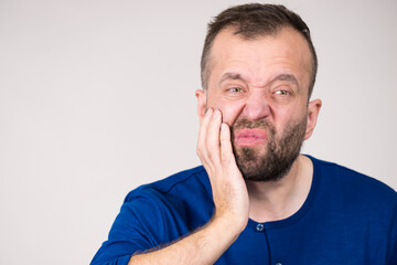 Fototapeta premium Man having tooth pain