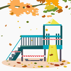Children's Playground closed in the autumn in the Park