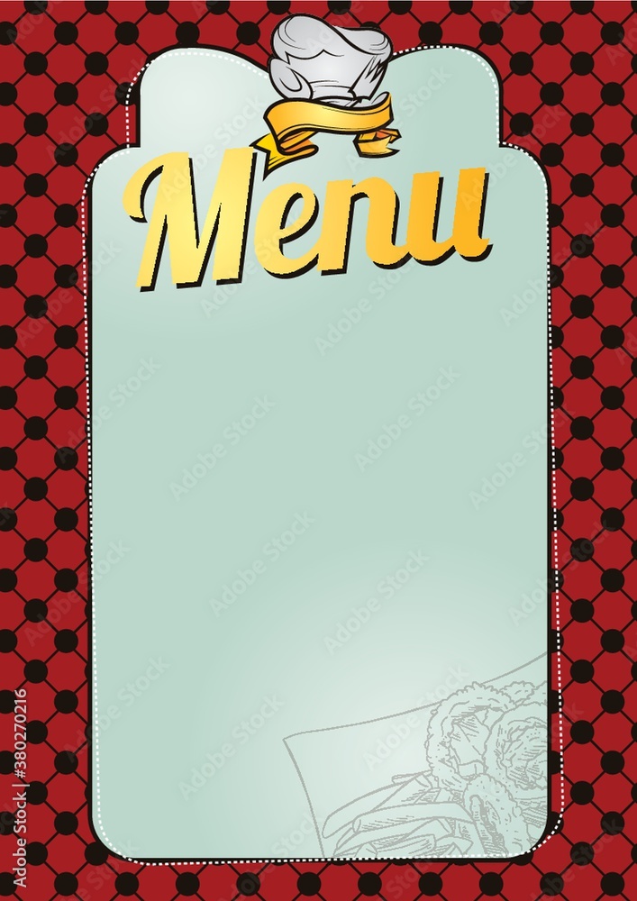 Wall mural menu template.