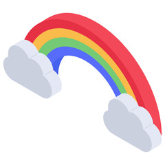 
Isometric icon of rainbow
