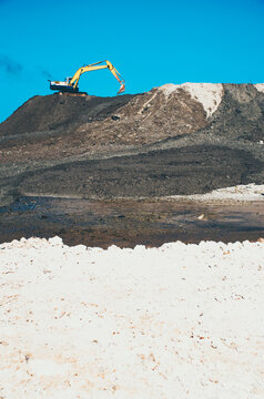 Excavator working on the construction site