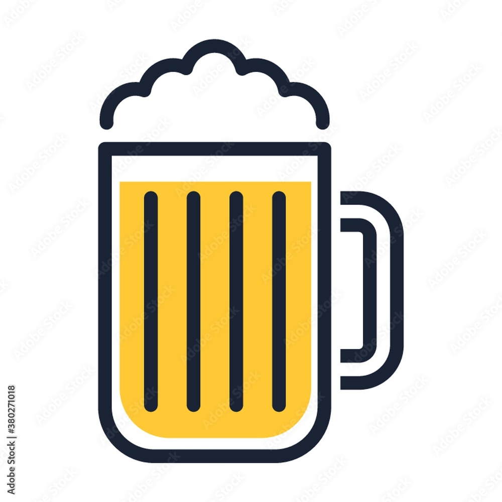 Sticker mug of beer icon