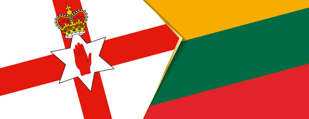 Northern Ireland and Lithuania flags, two vector flags.