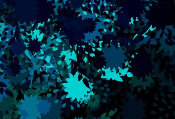 Dark Blue, Green vector pattern with random forms.