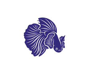 Betta fish vector illustration, fighting fish logo design template