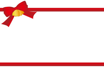 リボン　赤色　横