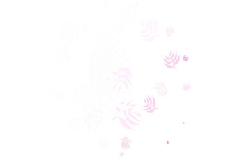 Fototapeta na wymiar Light Purple, Pink vector doodle layout with leaves.