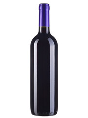 Bottle of red wine isolated on white background
