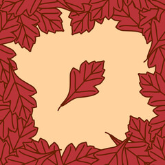 Seamless pattern with Hawthorn autumn leaves. Vector illustration