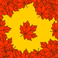 Seamless pattern with autumn Maple leaves. Vector illustration