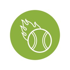 Tennis ball on fire