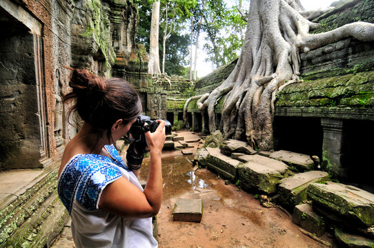 Photographer at Ta Prohm temple